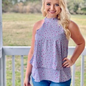 Star print halter top